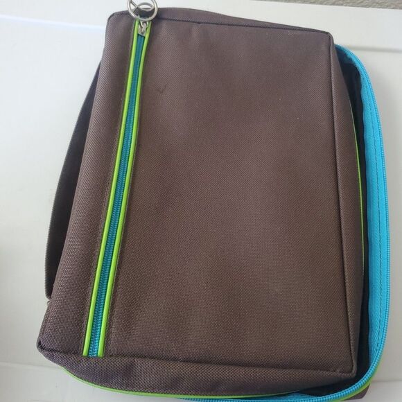 Gregg Gift Bible Cover XL Bag Carrier Scripture Zippered Case Brown with Handle - Picture 7 of 16